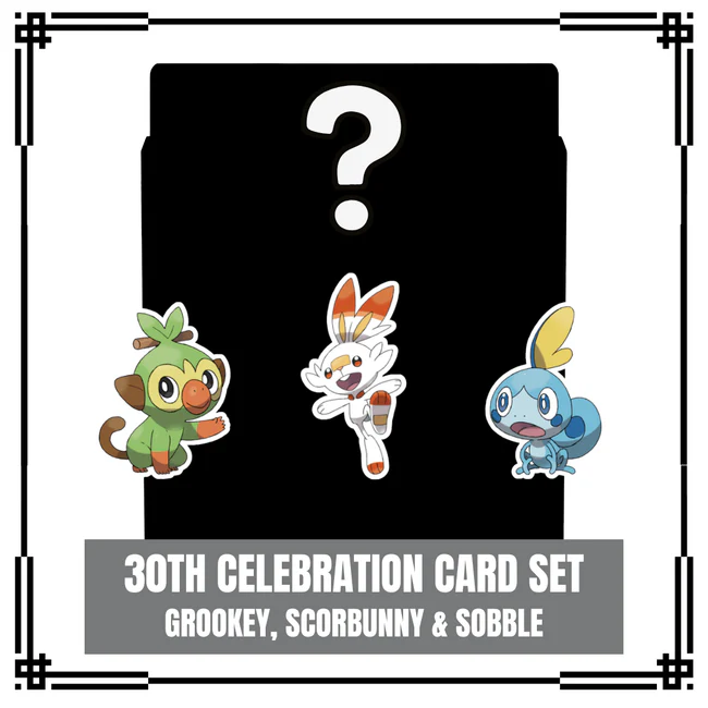 Pre-order {BOX} 30th Celebration Card Set – Grookey, Scorbunny & Sobble | Japanese Pokemon Card Booster box - Image 2